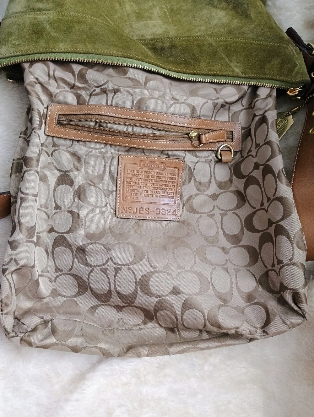 Vintage Coach Large Suede Ergo Hobo Shoulder BagStyle No. 9324 - Picture 12 of 13
